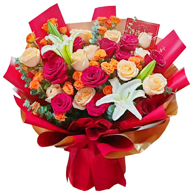 许昌19朵玫瑰百合，爱情永不凋零